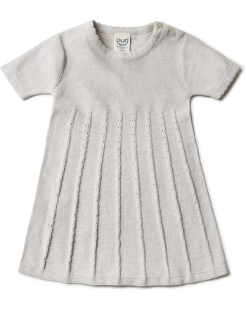 Puri Organic Strickkleid im Krausstrick aus Bio-Baumwolle/Seide - Beigemelange