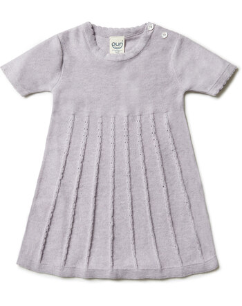 Puri Organic Strickkleid im Krausstrick aus Bio-Baumwolle/Seide - Lavendel