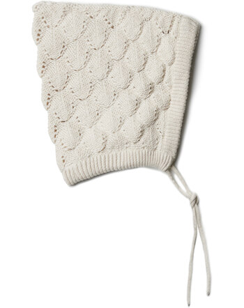 Puri Organic Strickmütze im Retro-Design aus Bio-Baumwolle/Seide - Ecru