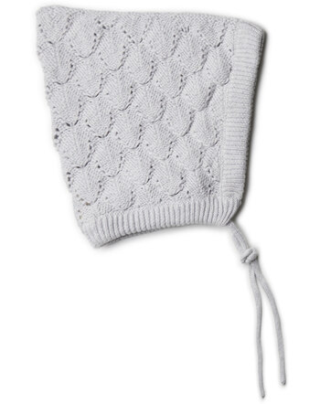 Puri Organic Strickmütze im Retro-Design aus Bio-Baumwolle/Seide - Silbergrau