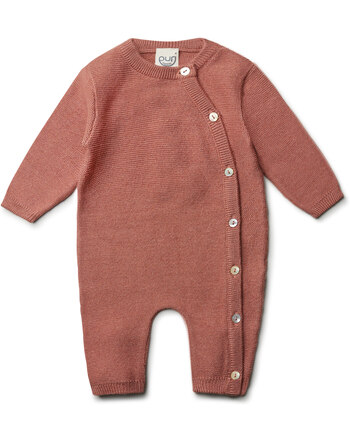 Puri Organic Strickoverall aus Merinowolle/Seide - Clay