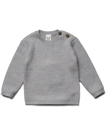 Puri Organic Strickpullover aus 100 % Merinowolle - Steingraumelange