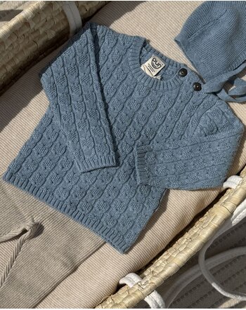 Puri Organic Strickpullover aus Bio-Baumwolle/Schurwolle - Rauchblau