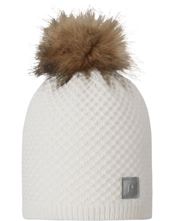 Reima Children's wool hat fur bobble TALVIO white