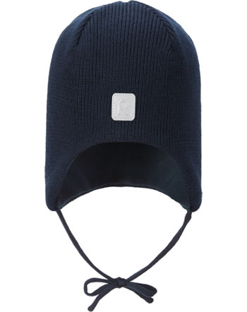 Reima Wool hat beanie with ribbons PIPONEN navy 518603-6980