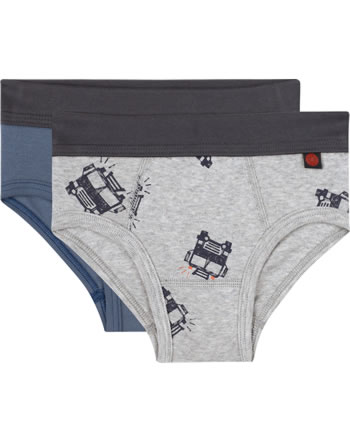 Sanetta 2 pieces Boys underpants briefs metallic melange 335840-1591 GOTS