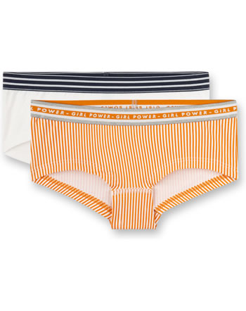 Sanetta Set of 2 girls' briefs underpants Cutbrief orange/white