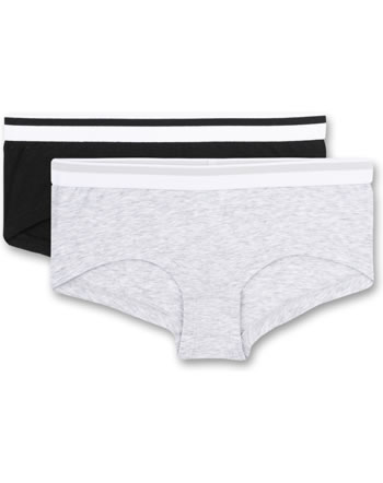 Sanetta Set of 2 girls' briefs underpants light gray/black