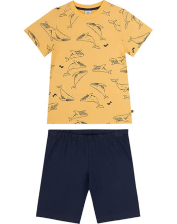 Sanetta Jungen Pyjama/Schlafanzug kurz gelb/blau 232854-2404 GOTS