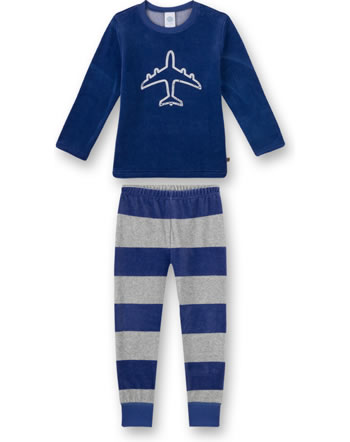 Sanetta Jungen Pyjama/Schlafanzug Nicki lang FLUGZEUG ensign blue 232540-512