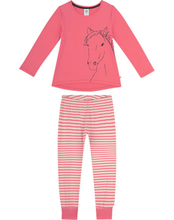 Sanetta Mädchen Pyjama/Schlafanzug lang PFERD cayenne 232711-3435 GOTS