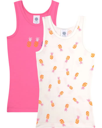 Sanetta Double pack girls undershirt pineapple pink/white