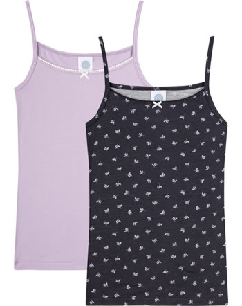 Sanetta Double pack girls undershirt tops sleeveless shale 347492-10027 