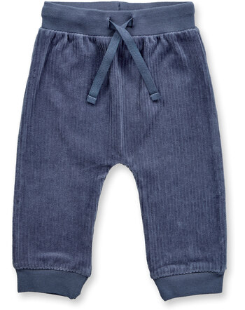 Sense Organics Baby-Hose 'Thore' in Velour-Optik aus Bio-Baumwolle - Blue-Grey