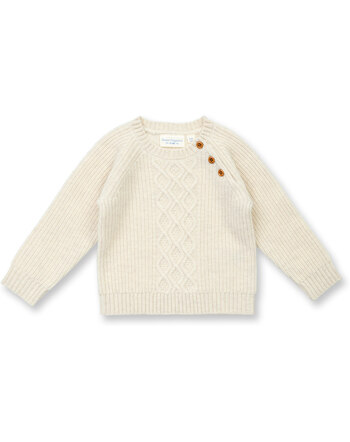 Sense Organics Baby-Strick-Pullover 'Diboo' aus 100 % Merinowolle - Cream Melange
