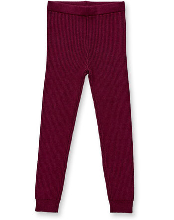 Sense Organics Baby-Strickleggings 'Yuma' aus Bio-Baumwolle - Bordeaux Melange