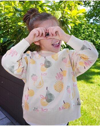 Sense Organics Frühjahrs-Sweater/Pullover 'Dari mit Früchten aus Bio-Baumwolle - Fruits Light Beige
