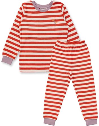 Sense Organics Kids-Pyjamaset 'Long John' aus Bio-Baumwolle - Rosehip Stripes + Flower