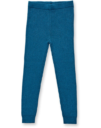 Sense Organics Kids-Strickleggings 'Yuma' aus Bio-Baumwolle - Teal Melange