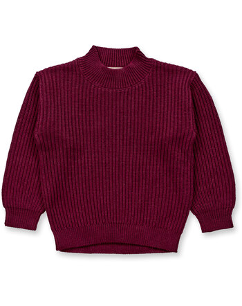 Sense Organics Kids-Strickpullover 'Marley' aus Bio-Baumwolle - Bordeaux Melange
