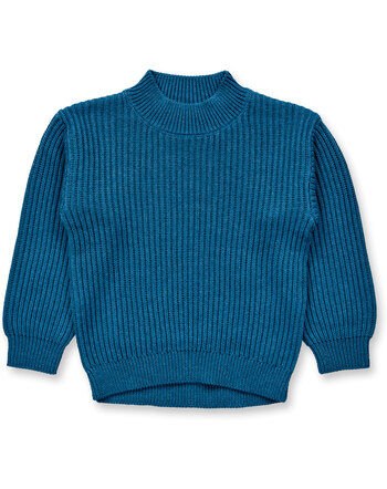 Sense Organics Kids-Strickpullover 'Marley' aus Bio-Baumwolle - Teal Melange
