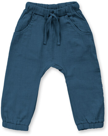 Sense Organics Musselin-Hose 'Loki' aus Bio-Baumwolle - Dark Petrol