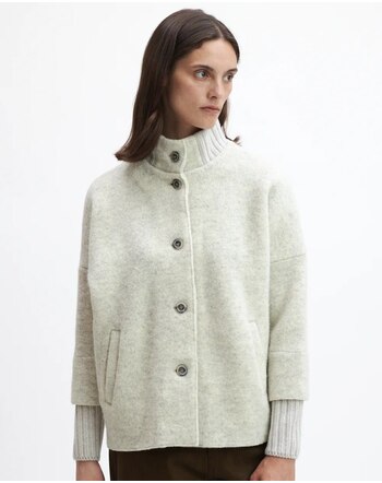 Stapf Damen-Jacke 'Ilsa' mit Stehkragen aus 100% Schurwoll-Walk - écru