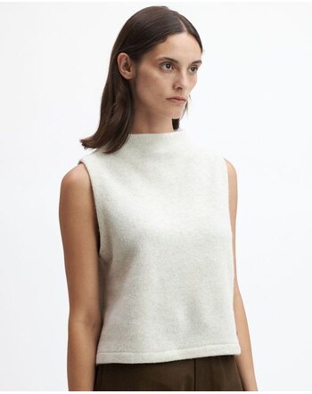 Stapf Damen-Pullunder 'Karla' aus Lammwolle und Bio-Baumwolle - écru