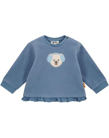 Steiff Baby-Fleece-Sweatshirt mit Steiffbär mit Ohrenwärmern - Stonewash