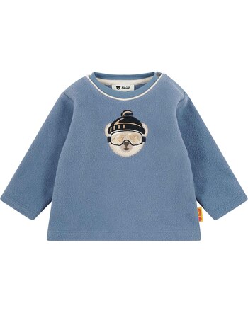 Steiff Baby-Fleece-Sweatshirt mit Steiffbär mit Skibrille - Stonewash