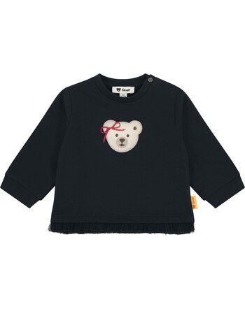 Steiff Baby-Sweatshirt aus Baumwolle mit Steiffbär mit Schleife - Steiff Navy