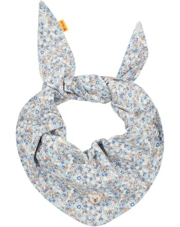 Steiff Dreieckstuch aus 100% Baumwolle mit Blaubeerenmuster - Cashmere Blue