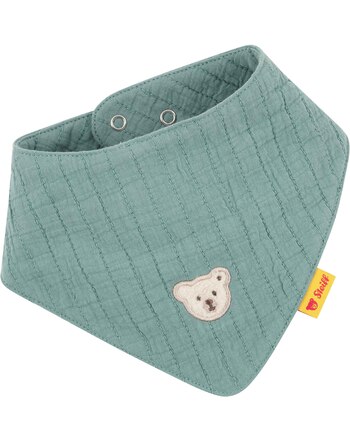 Steiff Dreieckstuch aus 100% Baumwolle mit Druckknöpfen - Mineral Blue