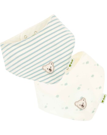 Steiff Dreieckstuch im 2er-Pack aus Bio-Baumwolle mit Druckknöpfen - Eggnog