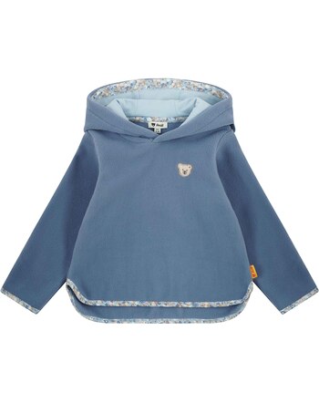 Steiff Fleece-Hoodie mit Blumendetails - Stonewash