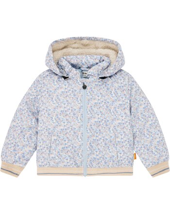 Steiff Jacke mit Kapuze und Heidelbeermuster - Cashmere Blue