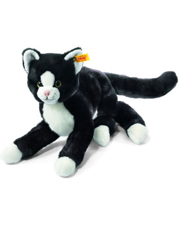 Steiff Plüsch Katze Mimmi schwarz/weiss 30 cm liegend 099366