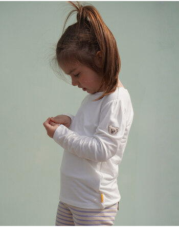 Steiff Kinder-Langarmshirt aus Modal mit Puffärmeln - Cloud Dancer