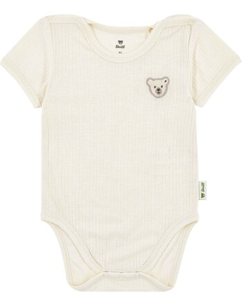 Steiff Kurzarm-Body mit Rippoptik - Eggnog