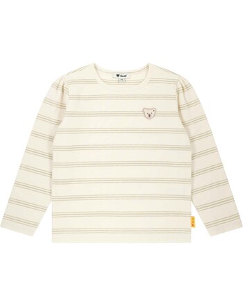 Steiff Langarmshirt aus Baumwolle mit glitzerden Streifen- Eggnog