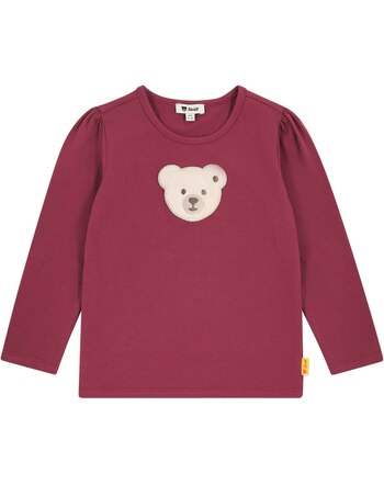 Steiff Langarmshirt aus Baumwolle mit Quietsche-Bär - Ruby Wine