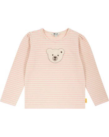 Steiff Langarmshirt aus Baumwolle mit Quietsche-Bär - Whitecap Gray