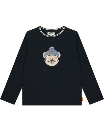 Steiff Langarmshirt aus Baumwolle mit Winter-Bärenmotiv - Steiff Navy