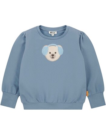 Steiff Pullover aus Baumwolle mit Winter-Bärenmotiv - Stonewash