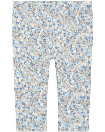 Steiff Leggings aus Baumwolle mit Blaubeerenmuster - Cashmere Blue