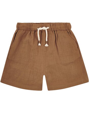 Steiff Musselin-Shorts aus 100 % Baumwolle mit Bindebändern - Toasted Coconut