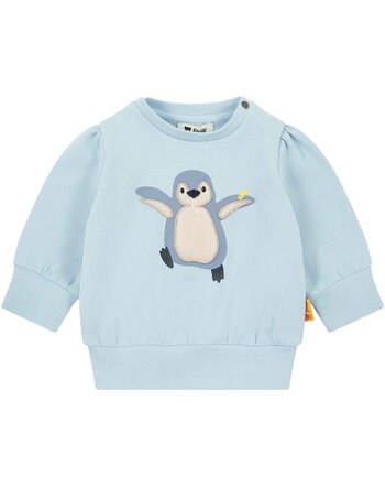 Steiff Pullover aus Baumwolle mit Lio-Pinguin - Cashmere Blue