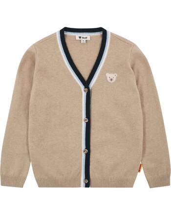 Steiff Strick-Cardigan aus Baumwolle und Kaschmir - Sesame