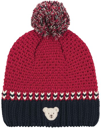 Steiff Strick-Mütze aus Baumwolle mit Bommel - Jester Red