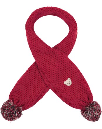 Steiff Strick-Schal aus 100% Baumwolle mit Bommeln - Jester Red